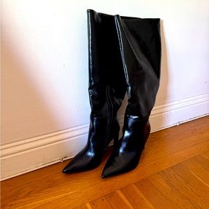 ASOS curve knee high black boots